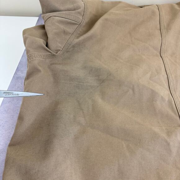 Carhartt Jacket Men;s 2XL J189 Tan Full Zip Bomber Coat Big & Tall Preowned READ - Picture 14 of 16